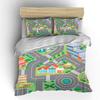 City Road Layout Illustration Bedding Set for Kids Luxury Gift 3pcs Digital Print Comforter Set Soft Comfortable Breathable