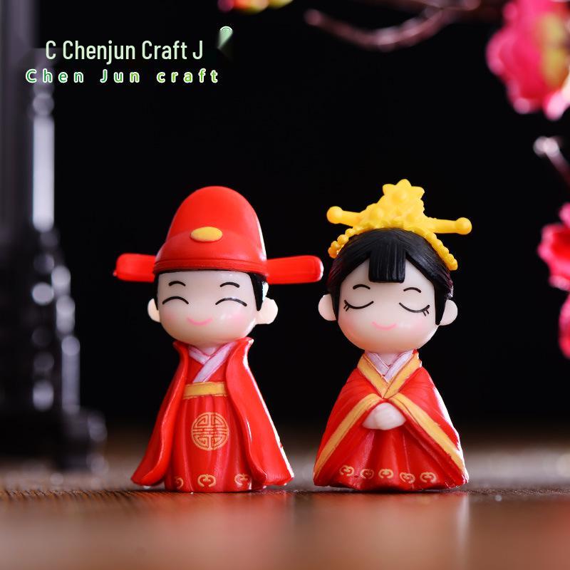 Ancient Style Couple Miniature Dolls - DIY Desktop Decor & Gifts