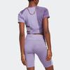 adidas Originals Crop Tops Women's Purple Crew Neck Moderate IC2378