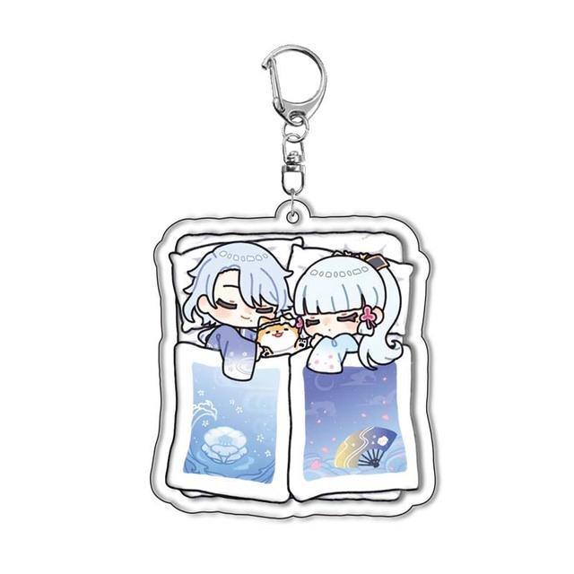 Genshin Impact Acrylic Keychains Arlecchino Sigewinne Lyney Wriothesley Clorinde Lynette Diluc Mona Keyrings Pendants Figure Toy