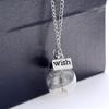 Natural Dandelion Glass Bottle Home Decoration Long Strip Leather Long Chain Pendant