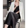 Demana Elegant Glossy Satin Camisole Midi Dress