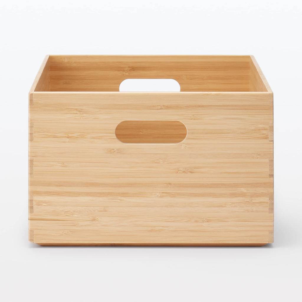 MUJI Stackable Bamboo Rectangular Storage 37cm W X 26cm D X Product Number Suitable for Clothing Storage Box, Medium, 16.5cm H, 12047308,