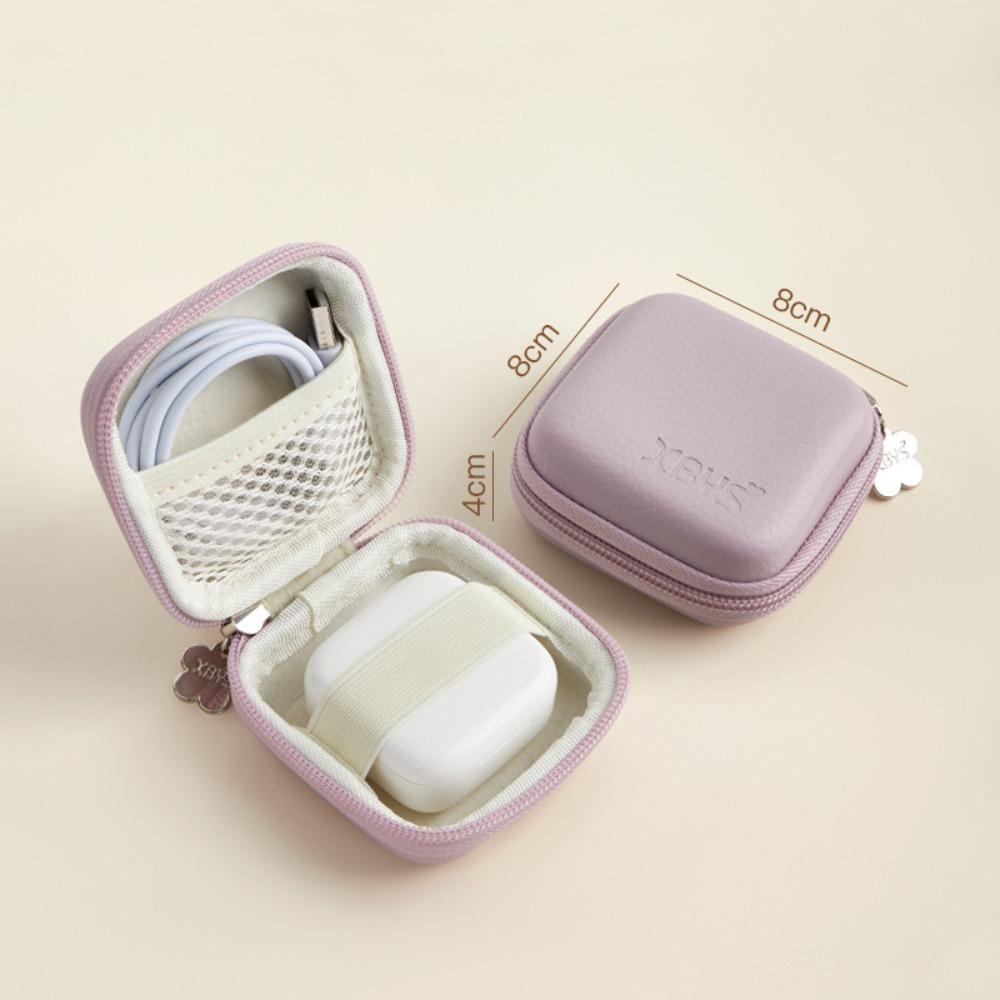 

Жесткий чехол Сумка для хранения кабелей данных Кожаный органайзер для U-дисков Новая сумка-органайзер Путешествия Purple 1