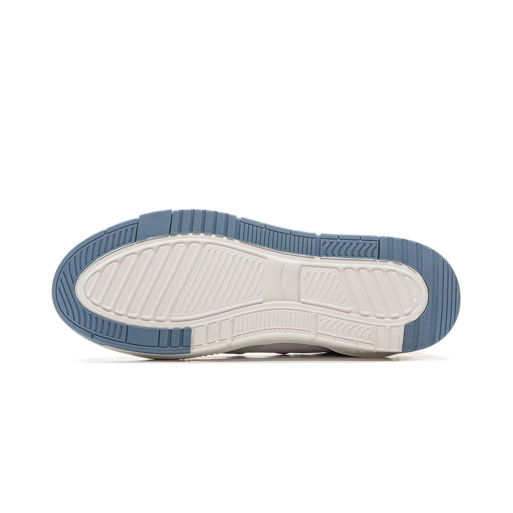 New LiNing COMMOM 80s Anti Slip Wear Resistant Low Top Skateboard Shoes Men's White Gray Blue AGCV051-2