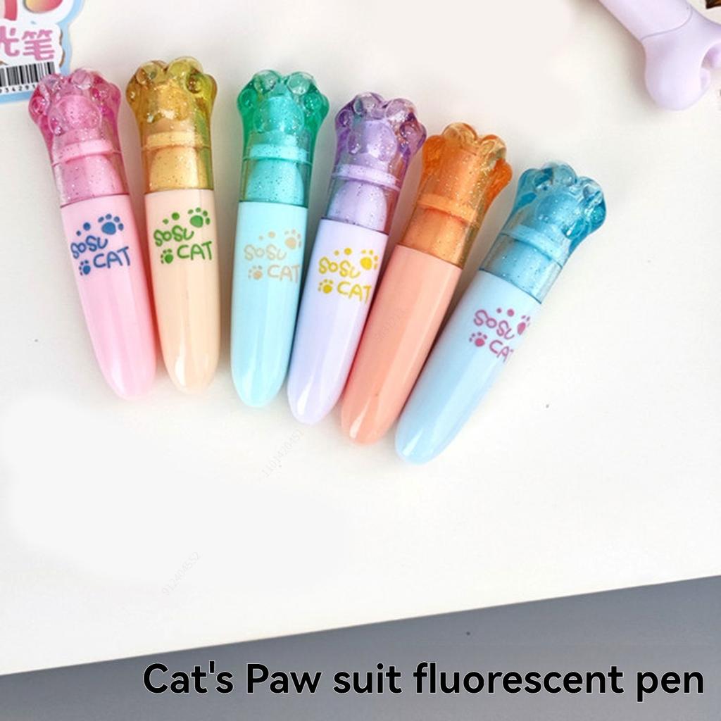 6 Pièces Mini Marqueurs Kawaii, Pointe Biseautée, Couleurs Assorties, Base Eau, Séchage Rapide, Pour Colorier Fournitures Scolaires