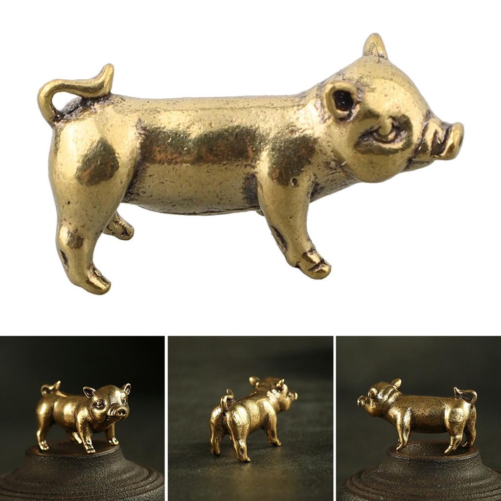 Metal Brass Pig Pendant Ornament with Chinese For Zodiac Theme Pure Copper Crafted for Artistic and Cultural Home Display