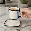 Black Rim Outline Cartoon Coffee Cup Ceramic Tea Mug Creative Comic Mug  for Daily Use