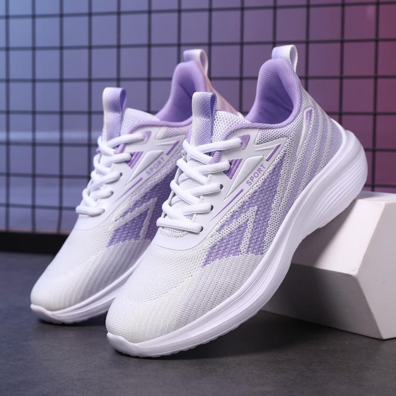 Shoes Women's Autumn New Women's Shoes Fly-woven Mesh Sneakers Breathable Casual Lightweight Soft-soled Running Shoes