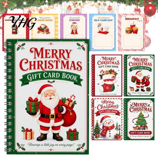 Portatarjetas de Regalo de Navidad Merry Book, Folleto de Accesorios Espiralados para Hacer Tú Mismo, Regalos de Navidad para Familia, Amigos, Celebraciones Fiestas, Intercambios