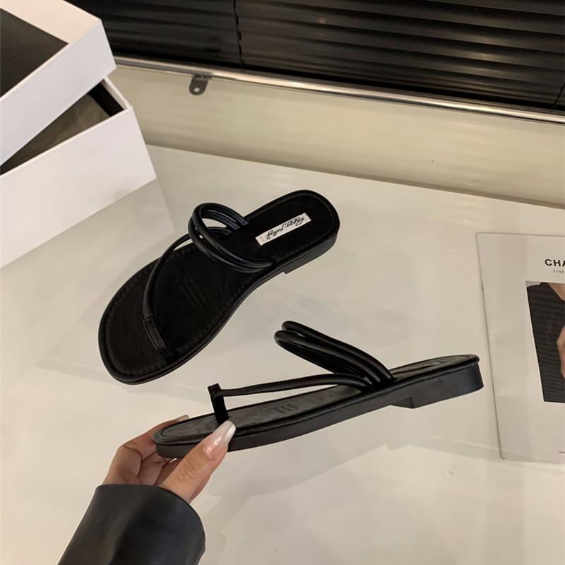 

Fashion Bailamos Summer New Brand Women Slippers Fashion Narrow Band Ladies Elegant Slides Flat Heel Outdoor Gladiator Shoes Beach Shoes 40 чёрный