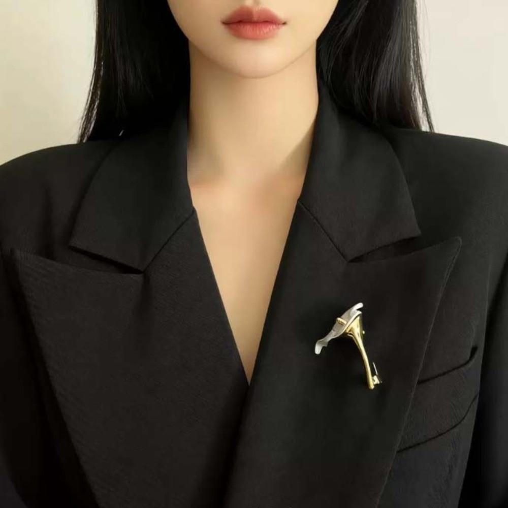 French Style Calla Brooch Corsage Ornament Metal Glossy Brooch  Western-style Clothes