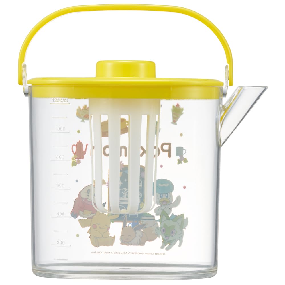 Skater Pokemon Cafe Iced Tea Pot with Can with Boiling Water CM10-A Strainer, 1.2L, Heat-Resistant,