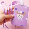 Card Pouch Convenient Cartoon Design Cute Multifunctional Bus Card Protector with Lanyard