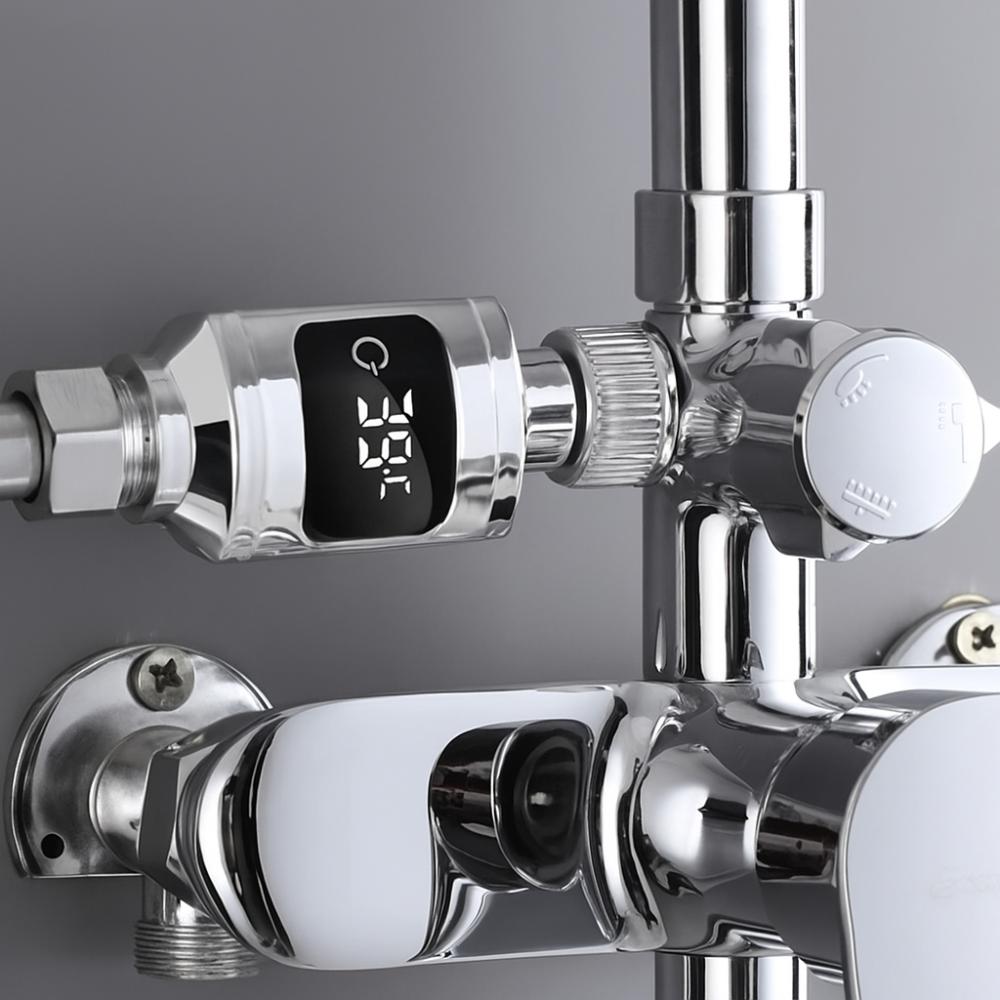 Pekkontroll LED-display Termometer Exakt Mätning Duschtermometer Kraninstallation
