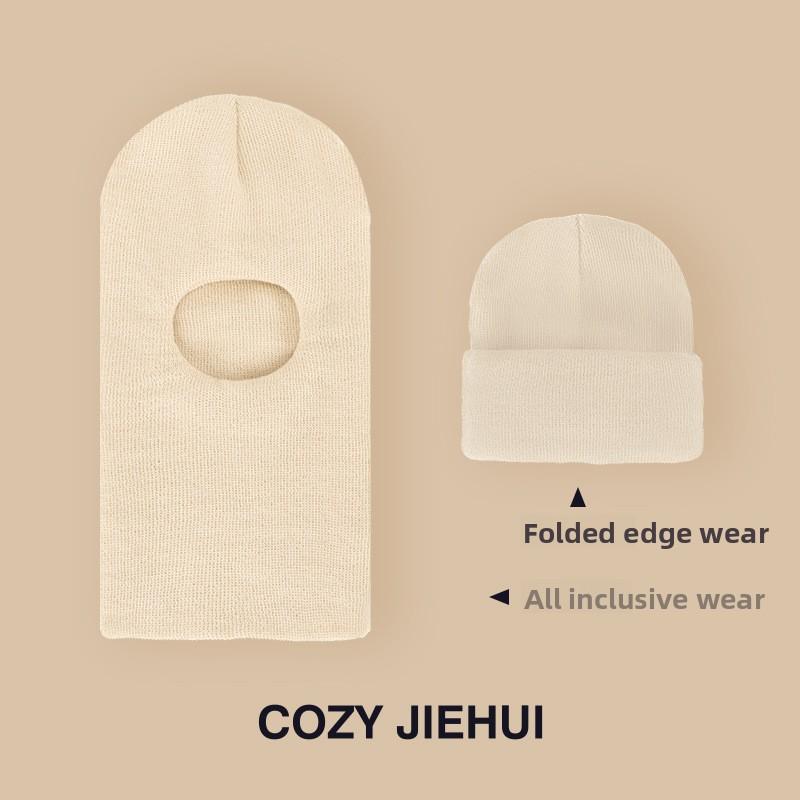 Zimowa czapka dziecięca z zintegrowanym szalikiem i aksamitną osłoną chroniącą uszy, czapka na głowę dla chłopców i dziewcząt, dziana włóczka, kombinezon dziecięcy