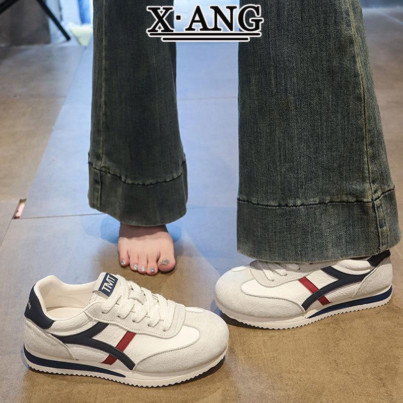 Leather women's shoes soft sole women's autumn new versatile casual sports white shoes