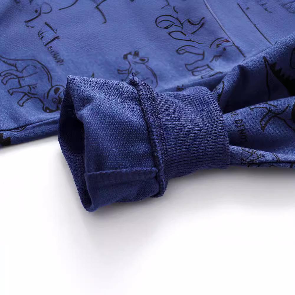 Dinosaur One-Piece Cotton Terry Sweatpants for Kids - Autumn/Winter Collection for Boys & Girls