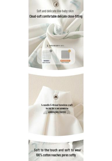 Pure Cotton Baby Romper: Spring/Autumn, Snap Crotch, Unisex, Class A