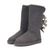 Schneestiefel Echtes Leder Warm Herren Damen Stiefel Schuhe Mode Drei Schleifen Schnürung Hohe Stiefel Damen Winter Warm Pelzstiefel Größe 34-45