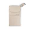 CIE FOLK MOBILE SD - L Taupe Echtes Leder Nubuk mit Haken- und Ösenverschluss und Reflektor, Smartphone-Umhängetasche für Männer und Frauen