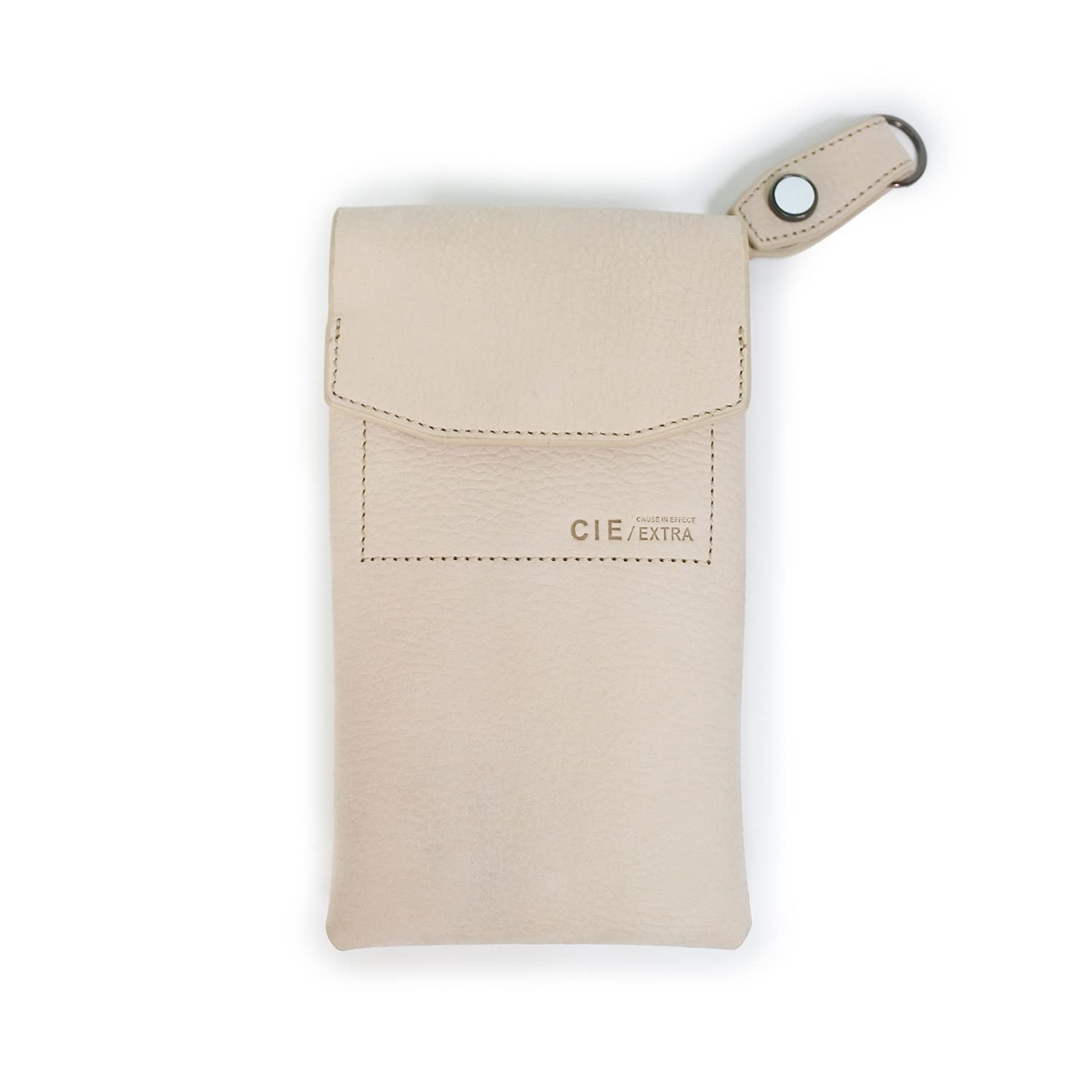 

CIE FOLK MOBILE SD - L Taupe Genuine Leather Nubuck with Hook and Eye Closure and Reflector, Smartphone Shoulder Bag for Men and Women