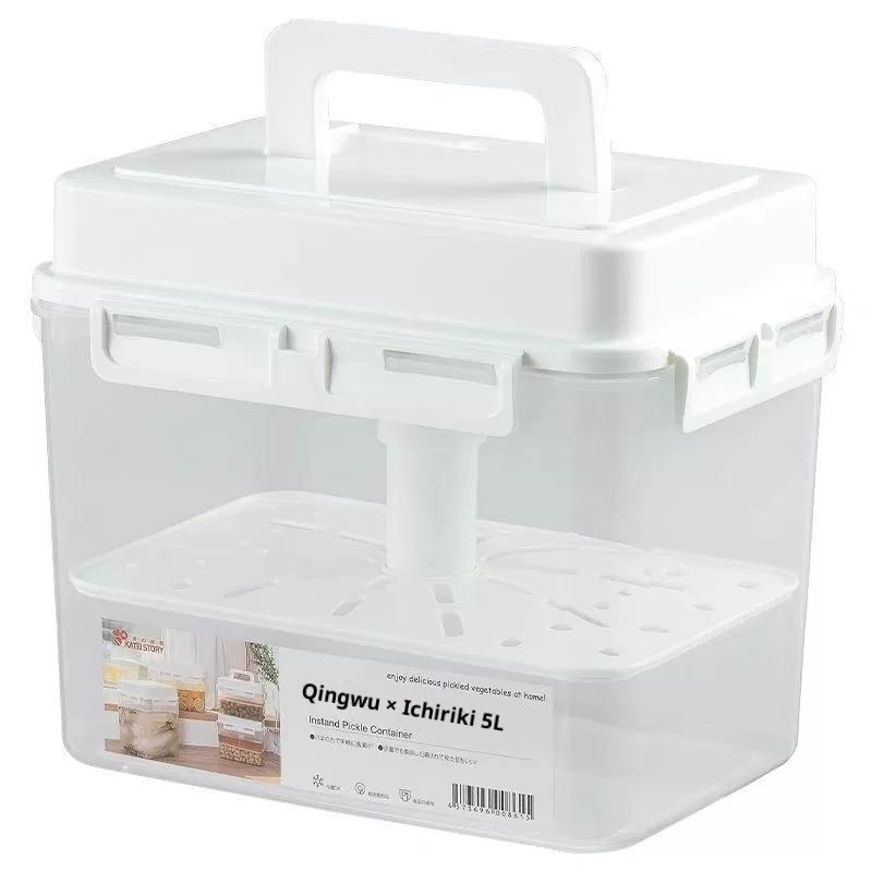 5L Kimchi Presse Aufbewahrungsbehälter Gurkenglas für Essiggurken Sauerkraut Kimchi Aufbewahrungsbehälter und Fermentationsorganisation