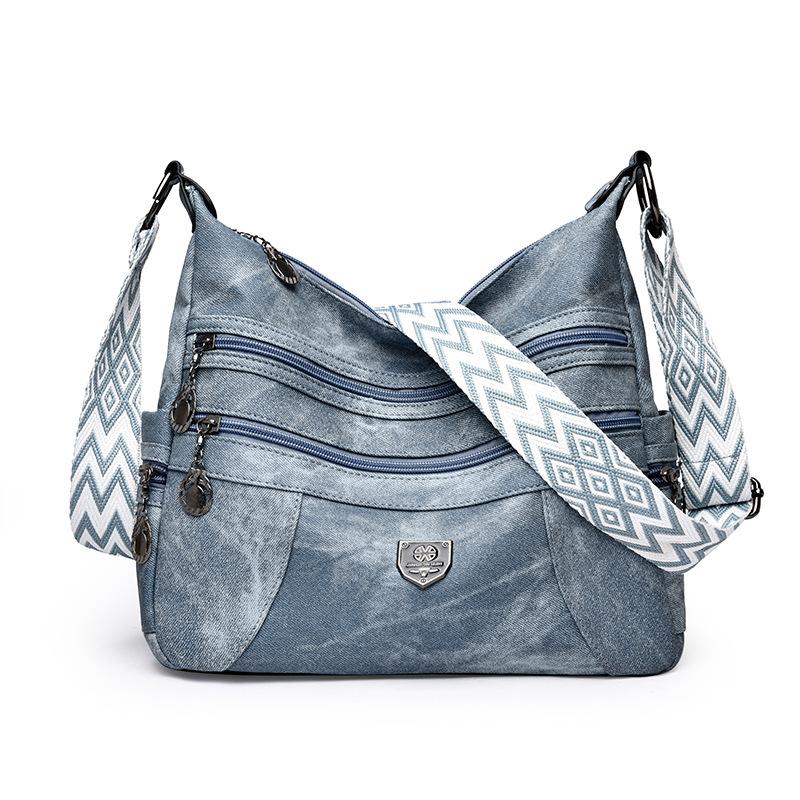 

Новая модная многосекционная простая и универсальная повседневная сумка-мессенджер через плечо большой вместимости синий