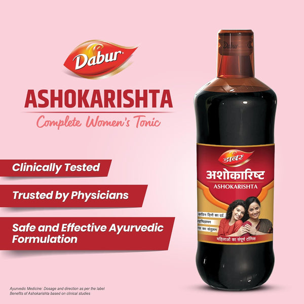 Dabur Ashokarishta 225ml Ayurvedic Syrup Relieves Menstrual Cramps and Period Pain Naturally