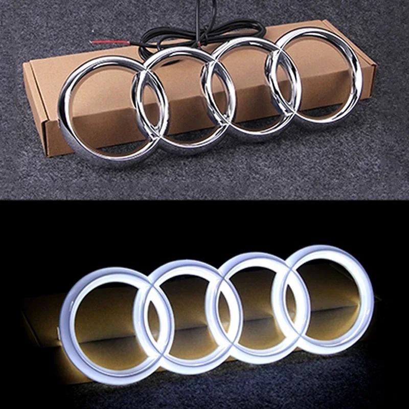 For Audi S5 Static Light Car Front Grille LED Emblem Decor for Audi A4 A5 Q5 RS5 A4L A3 8p Q3 A8 Decals Badge Sticker Exterior Accessories