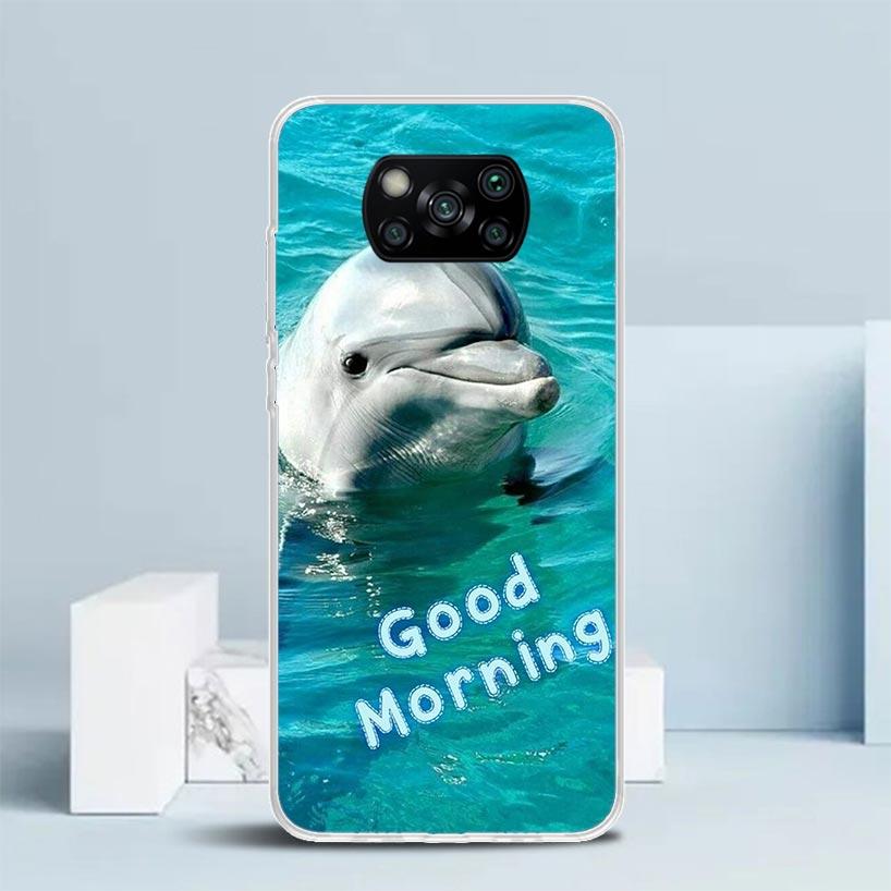Ocean Animal Cute Dolphin Phone Case For Xiaomi Poco F7 Ultra X5 X6 X7 Pro M7 Redmi 15C 15 13C 13 12C 12 10C 10 10A 9 9C 9A 9T C