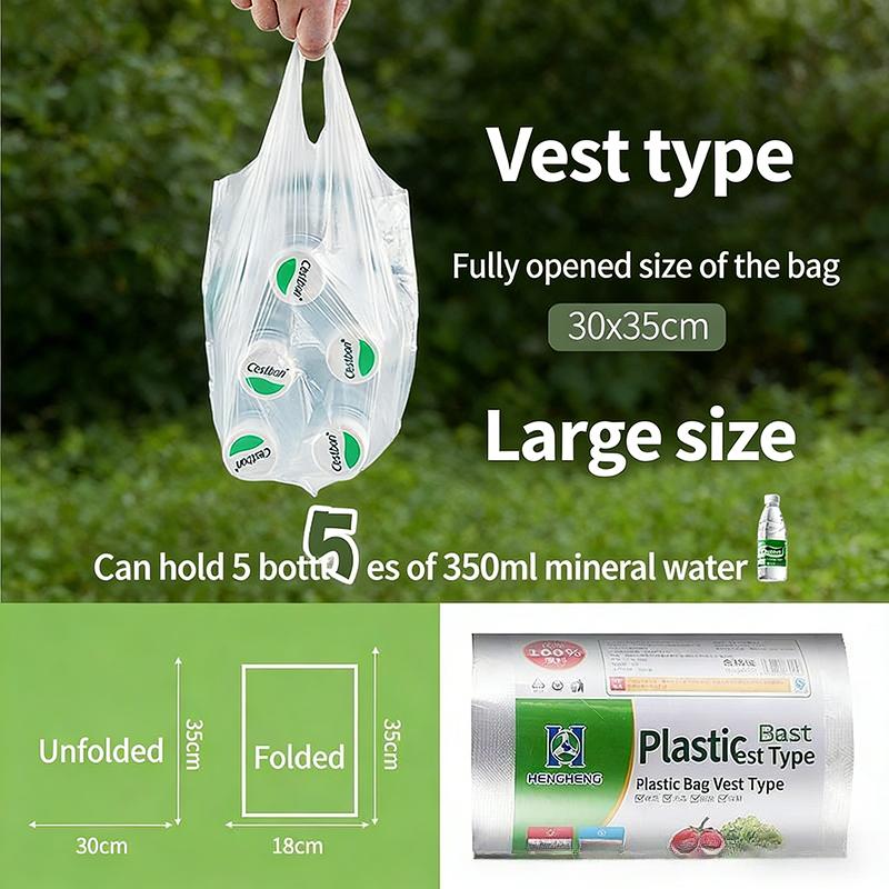 100PCS 3 Sizes Food Storage Bags with Handle Keep Fresh Transpare Roll Fresh-keeping Plastic Bags of Vacuum Food Saver Bag