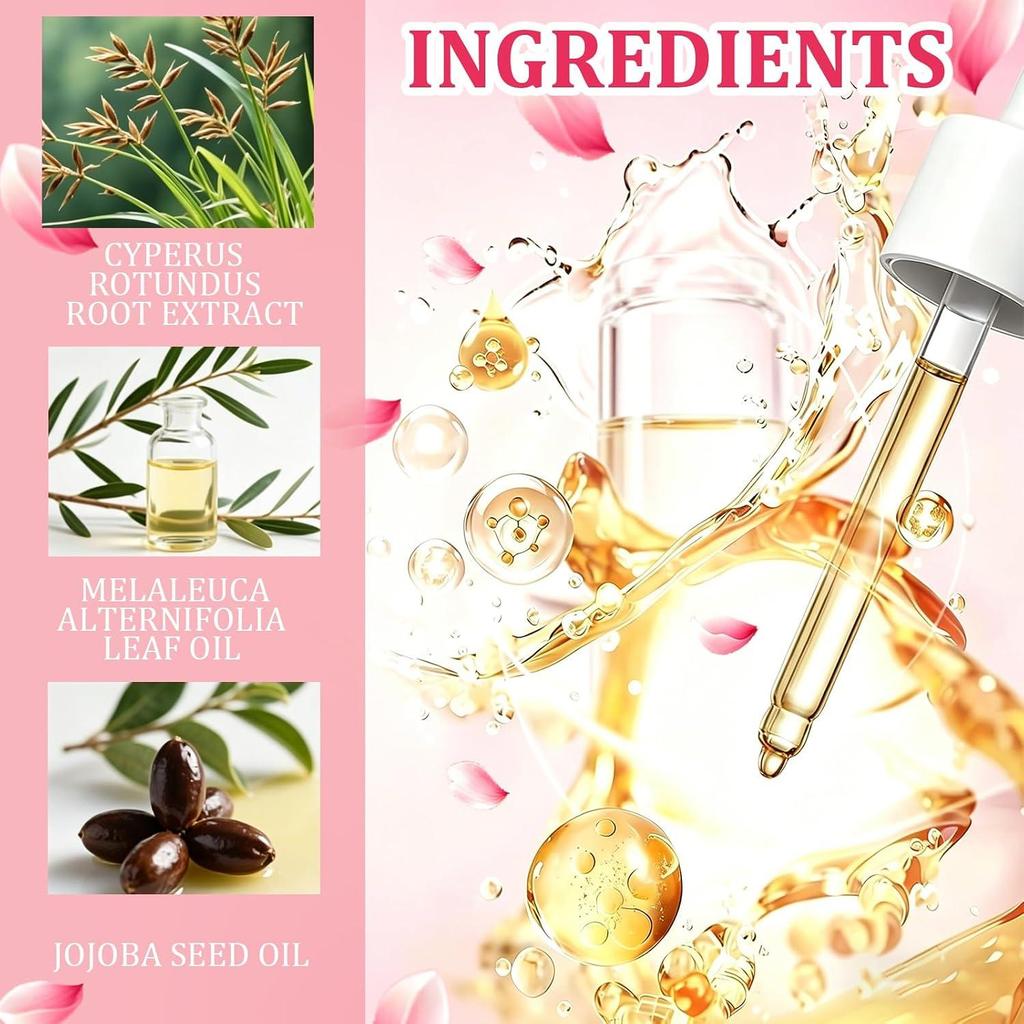 Olej z Cyperus Rotundus – Čistě přírodní formule pro odstranění chloupků pro hladkou pokožku & Inhibitor růstu vlasů (60 ml / 2 fl oz)