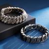Men's Stainless Steel Bracelet Cool Punk Spiked Link Chain Bracelets for Man Vintage Retro Metal Jewelry for Men Birthday Gift
