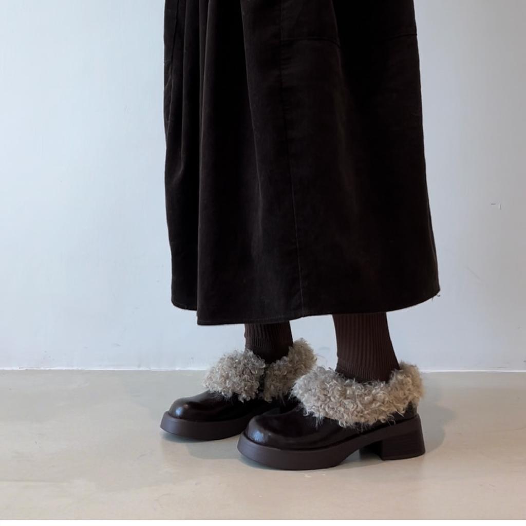 Sheepskin version~ Korean velvet thick-soled fluffy high-heeled short boots women's autumn and winter brown boots 2025 new cotton boots