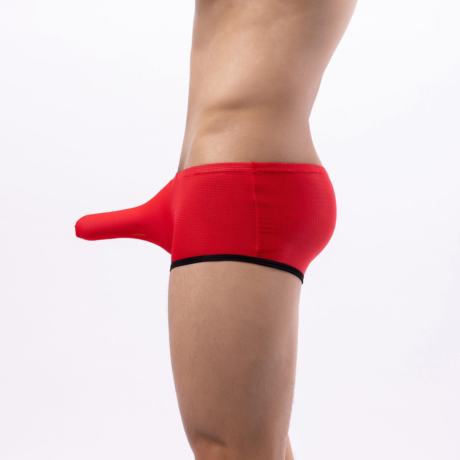Herren Ringel Boxershorts Herren Unterwäsche Unterhosen Atmungsaktiv Weich Slips XL rot