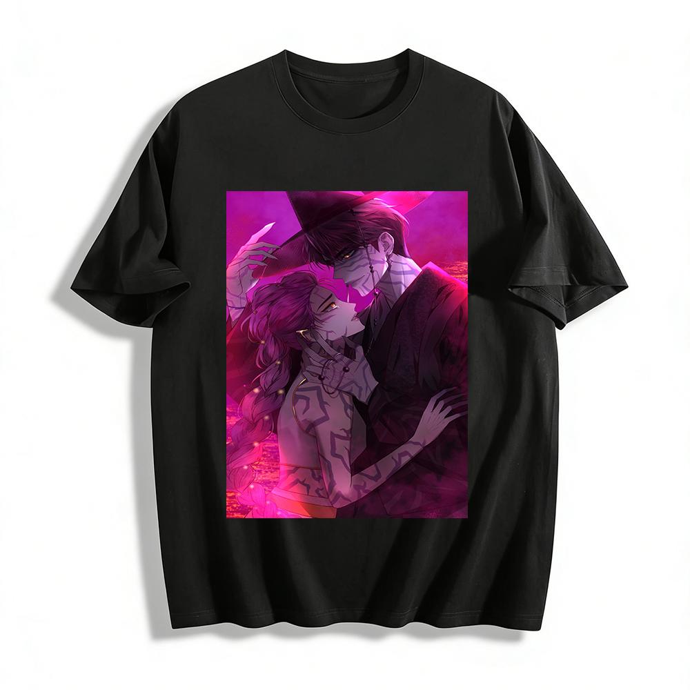 

Dark Style Curse Pattern Couple Top, Anime Hand-painted Atmosphere Trendy Niche Subculture Clothing Pure cotton T-shirt XXS