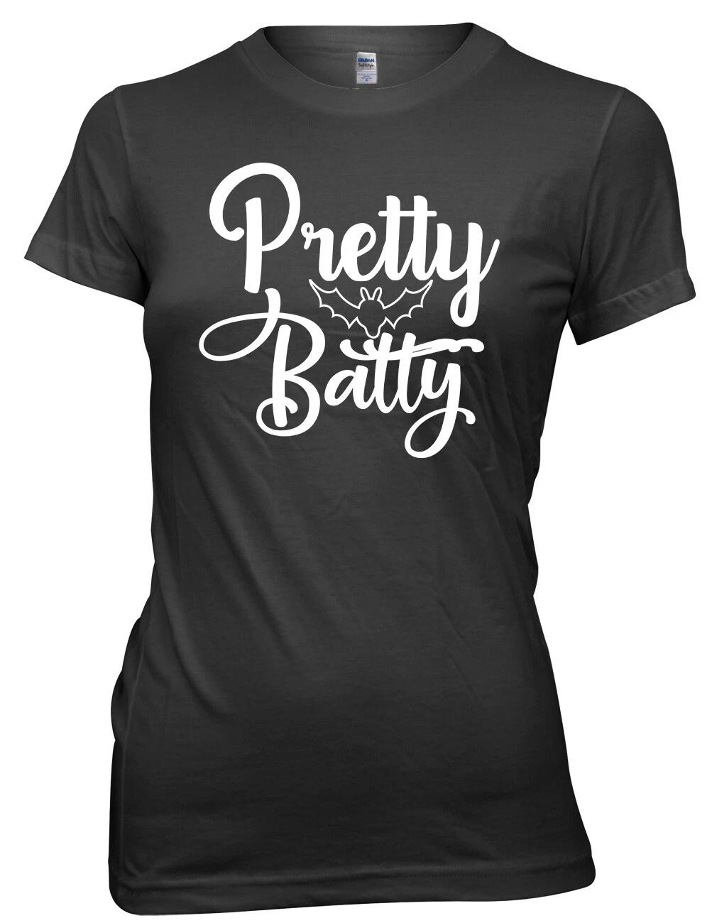 Pretty Batty Halloween Womens Ladies Funny T-Shirt S