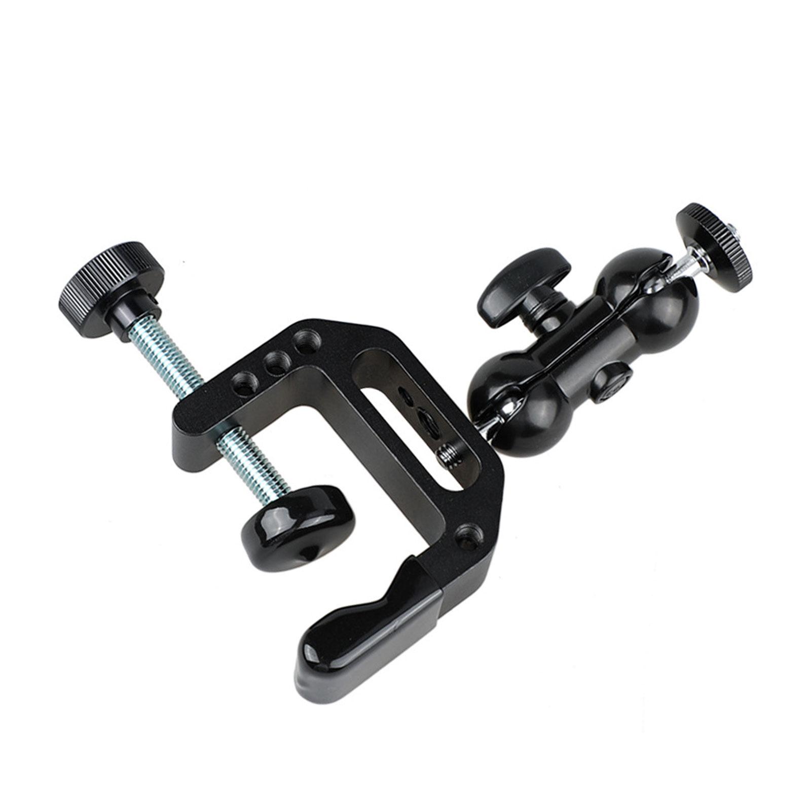

Camera Clamp Mount C Clamp with 1/4inch Screw Arm for LED Video Lights Monitors Action Camera Security Camera 1