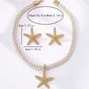 Women's Jewelry Set Zinc Alloy Starfish Pendant Necklace Earrings Exaggerated Summer Marine Animal Jewelry Gift Suitable for Daily Wear and Vacation