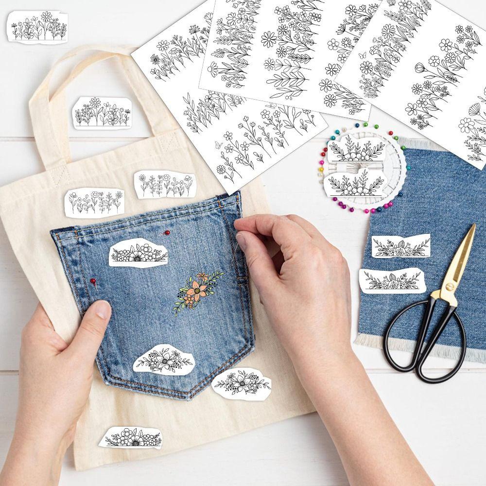 4 Sheets Wash Away Embroidery Patterns Stick and Sew Patterns  Hand Sewing Lover