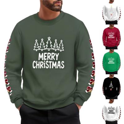 Men's And Women's Casual Christmas Printed Long-sleeved, Fleece Thick And Warm Round-neck Sweatshirts