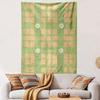 Plaid Pattern with Daisies and Stars Patterned Tapestry Home Decor, Suitable for Bedroom and Living Room, Gift
