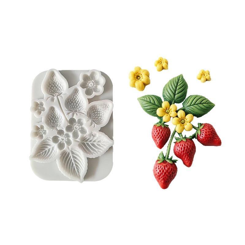 Strawberry Flower Silicone Sugarcraft Mold Resin Tools Cupcake Baking Mould Fondant Cake Decorating Tools