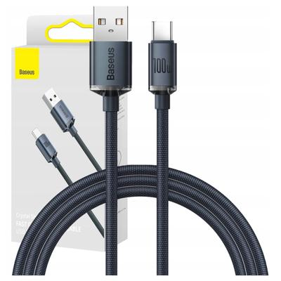 Kabel USB zu USB-C Baseus Crystal Shine, 100W, 1.2M (Schwarz)