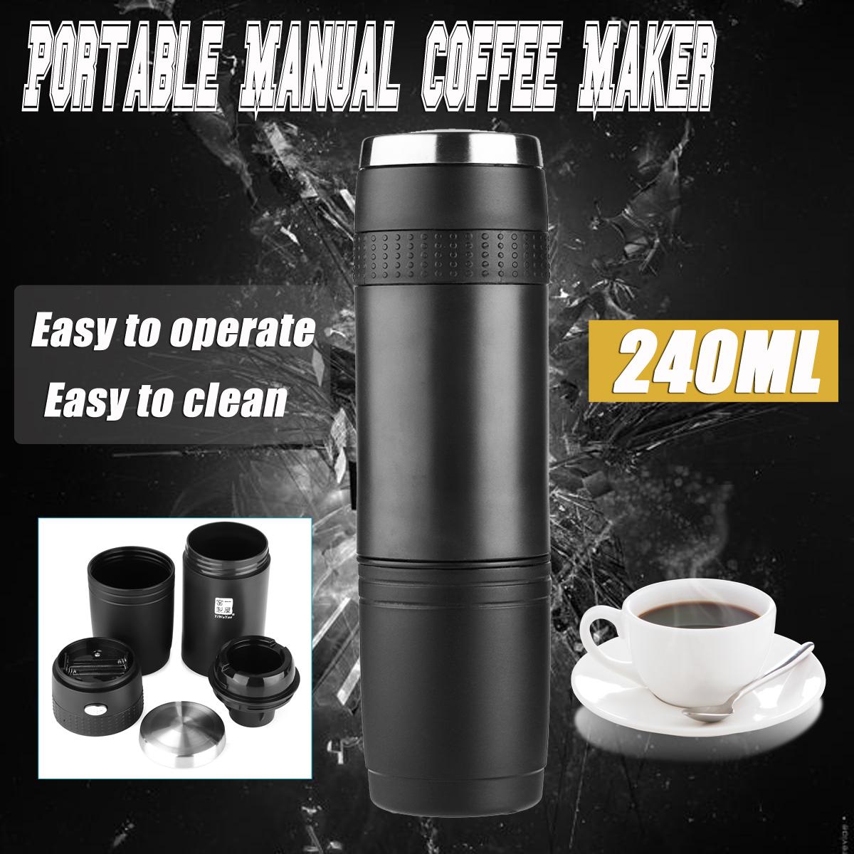 

Portable Manual Coffee Maker Cappuccino Espresso Mini All in One