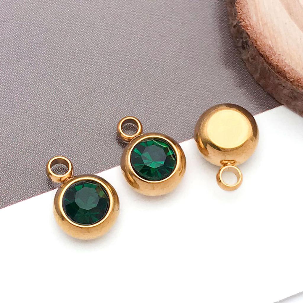 DIY alloy jewelry accessories inlaid with colored diamonds, twelve-star birthstone, birthstone, zodiac stone necklace, bracelet, small pendant.