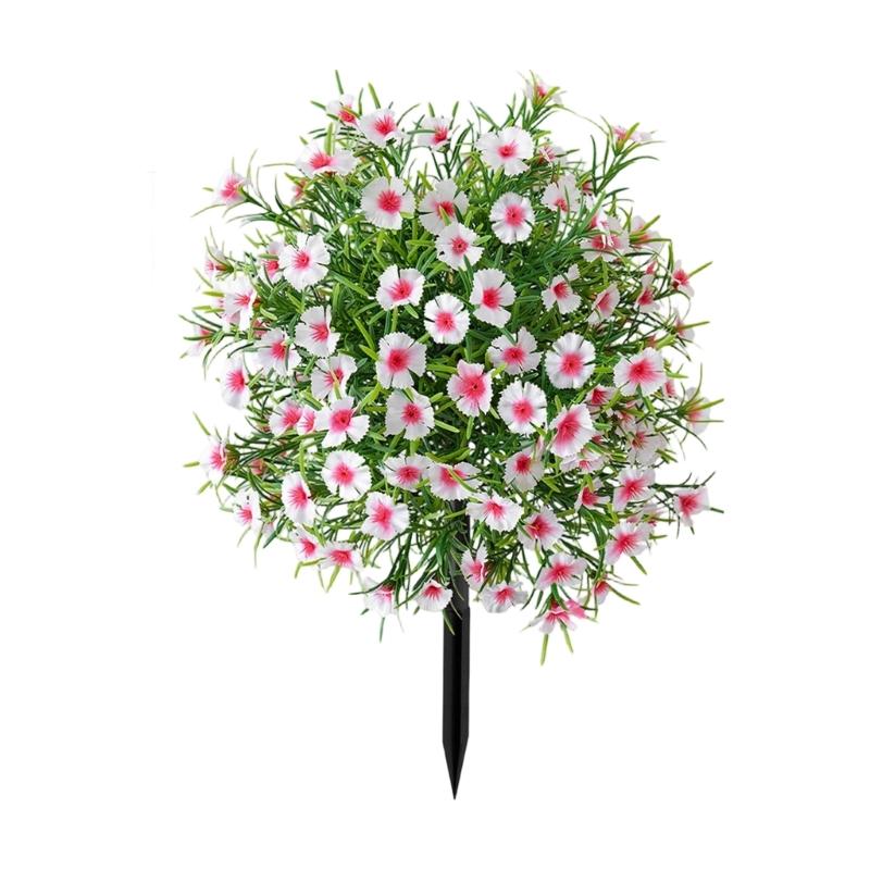Realistic Artificial Ground Flower Plastic Floral Stake For Garden Wedding Photography And Outdoor Party Decoration
