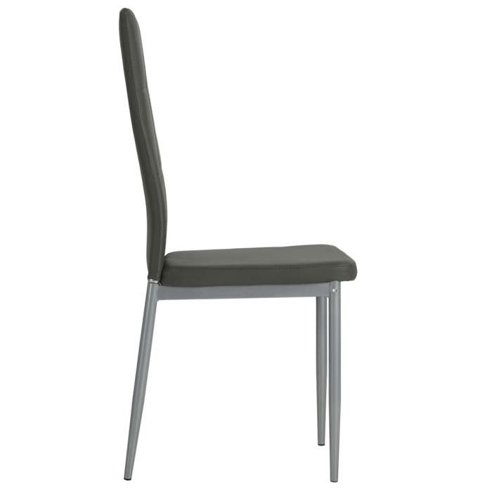 VidaXL 4x Chaise de Salle à Manger Cuir Artificiel Gris Chaises de Cuisine 246186