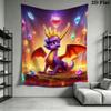 Spyro the Dragon Wall Tapestry Aesthetic Wall Hanging Printed Fabric Blanket Decorative Tapestries for Bedroom Living Room Home Decor